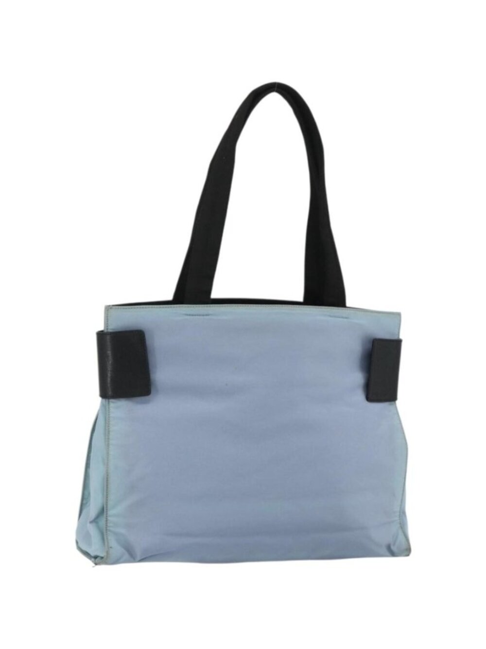 PRADA Tote Bag Nylon Light Blue Silver